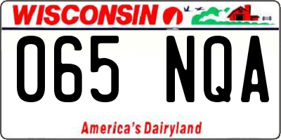 WI license plate 065NQA
