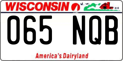 WI license plate 065NQB