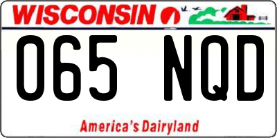WI license plate 065NQD