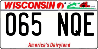 WI license plate 065NQE