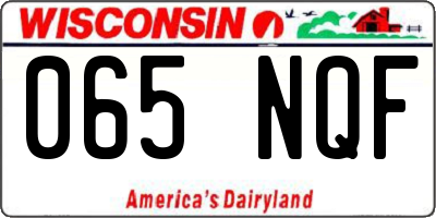 WI license plate 065NQF