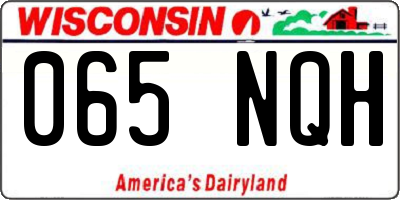 WI license plate 065NQH
