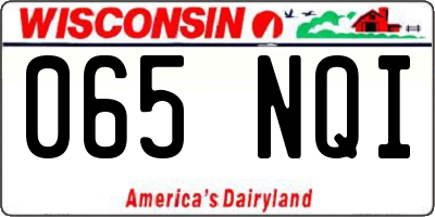 WI license plate 065NQI
