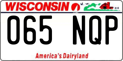 WI license plate 065NQP