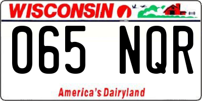 WI license plate 065NQR