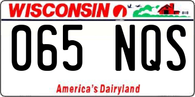 WI license plate 065NQS