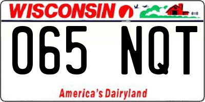 WI license plate 065NQT