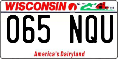 WI license plate 065NQU