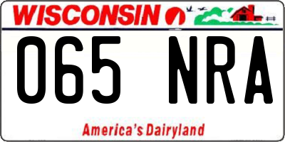 WI license plate 065NRA