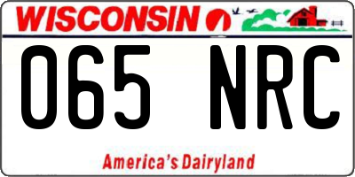 WI license plate 065NRC