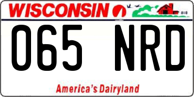 WI license plate 065NRD