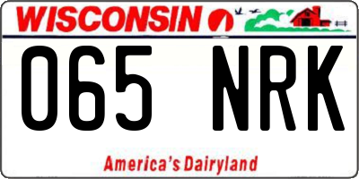 WI license plate 065NRK