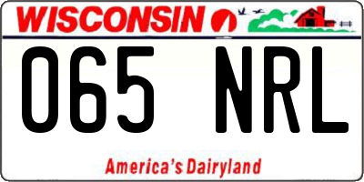 WI license plate 065NRL