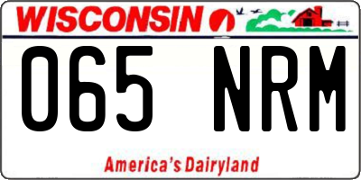 WI license plate 065NRM