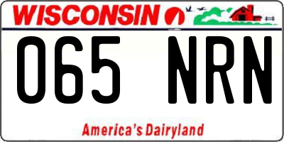 WI license plate 065NRN