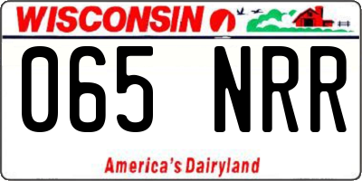 WI license plate 065NRR