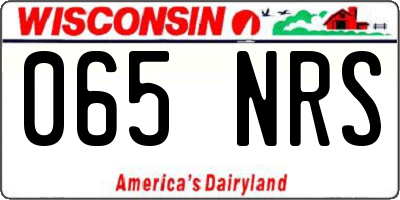 WI license plate 065NRS