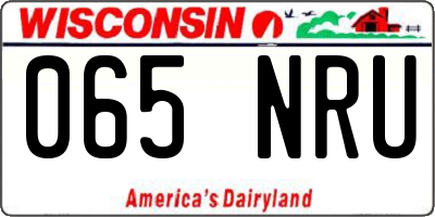 WI license plate 065NRU