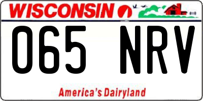 WI license plate 065NRV