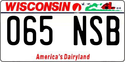 WI license plate 065NSB