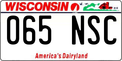 WI license plate 065NSC