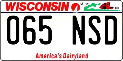 WI license plate 065NSD