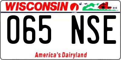 WI license plate 065NSE