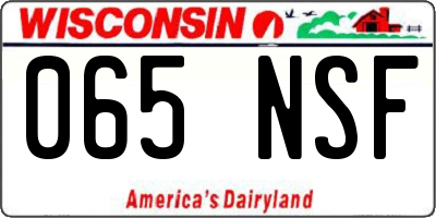 WI license plate 065NSF