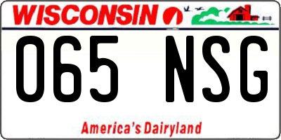 WI license plate 065NSG