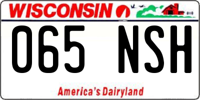 WI license plate 065NSH