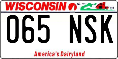 WI license plate 065NSK