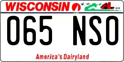 WI license plate 065NSO