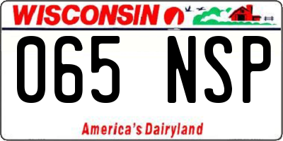 WI license plate 065NSP