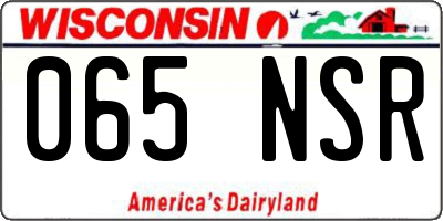 WI license plate 065NSR