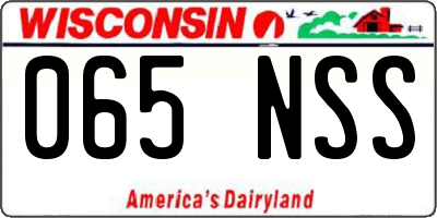 WI license plate 065NSS