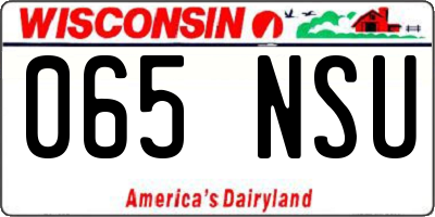 WI license plate 065NSU