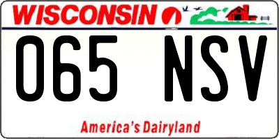 WI license plate 065NSV