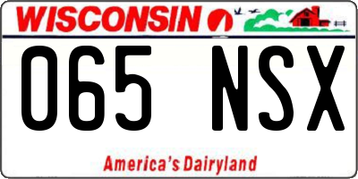WI license plate 065NSX