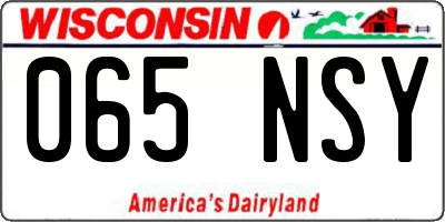 WI license plate 065NSY