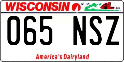 WI license plate 065NSZ