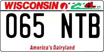 WI license plate 065NTB
