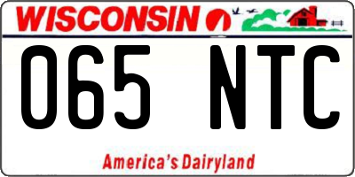 WI license plate 065NTC