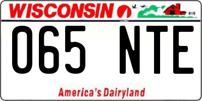 WI license plate 065NTE