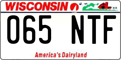 WI license plate 065NTF