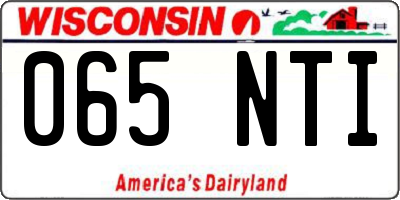 WI license plate 065NTI