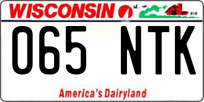 WI license plate 065NTK