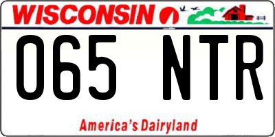 WI license plate 065NTR