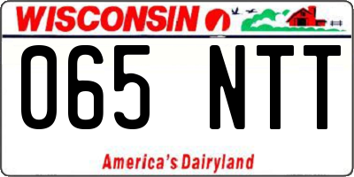 WI license plate 065NTT