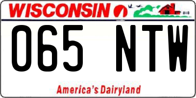 WI license plate 065NTW
