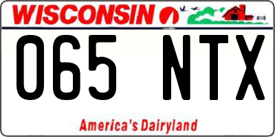 WI license plate 065NTX